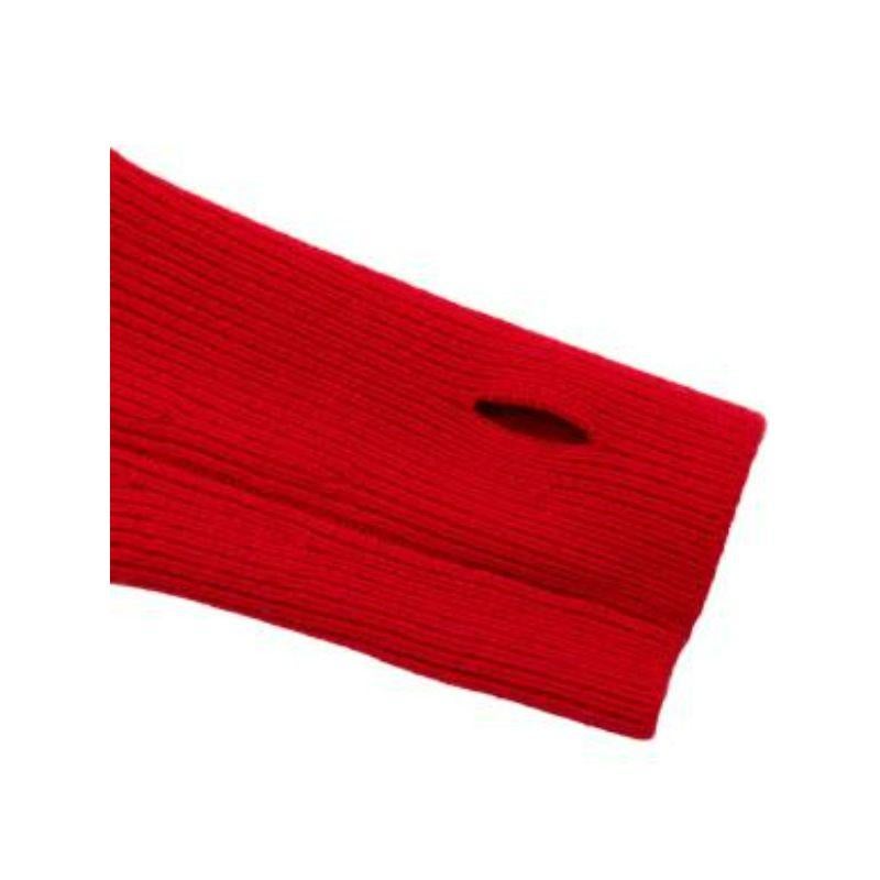 red v-neck cashmere jumper For Sale 6