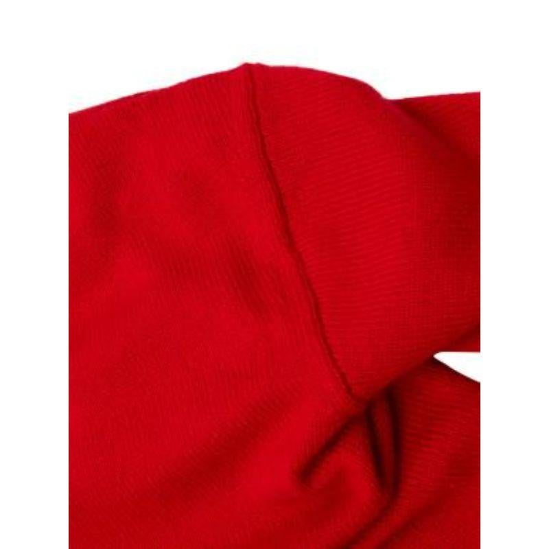 red v-neck cashmere jumper For Sale 4