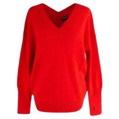 red v-neck cashmere jumper