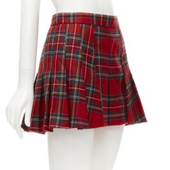 VALENTINO - Mocassins à carreaux en tartan rouge 100 % vierge, taille haute IT 38 XS