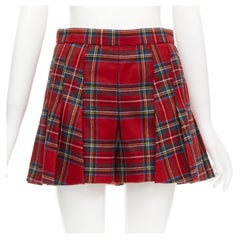RED VALENTINO 100% virgin woo rot tartan karierte skorts mit hoher Taille IT38 XS