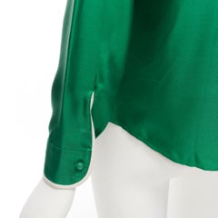 RED VALENTINO 2022 100% silk green bow tie Peter Pan blouse shirt IT38 XS