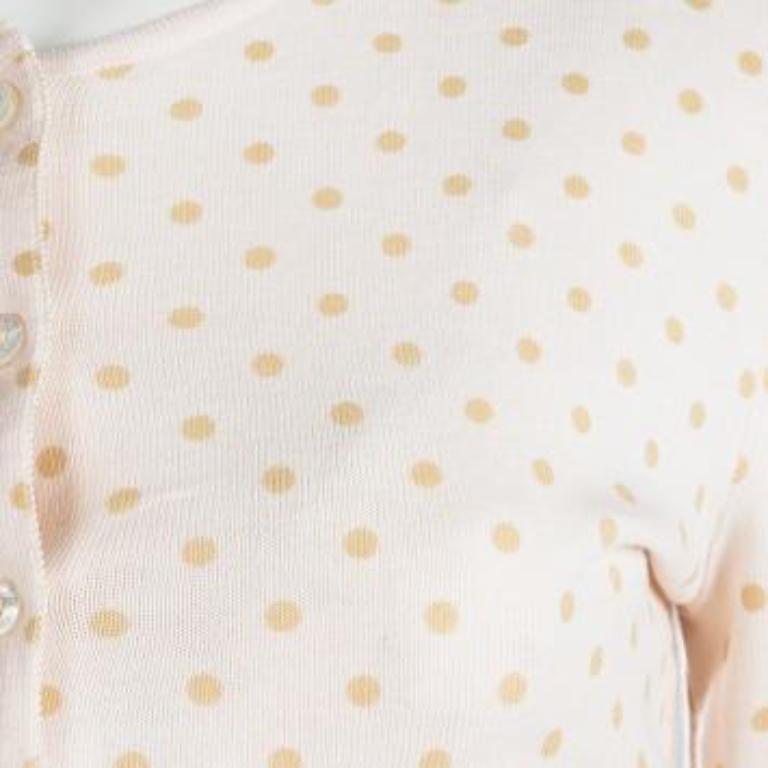 Donna Red Valentino Baby Pink Knit Polka Dotted Top and Cropped Cardigan Set M in vendita