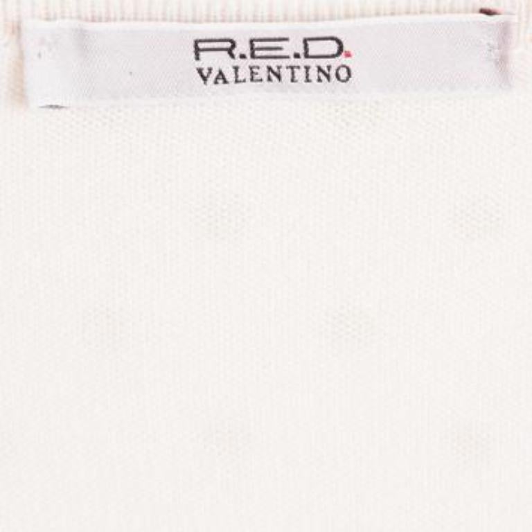 Red Valentino Baby Pink Knit Polka Dotted Top and Cropped Cardigan Set M in vendita 1