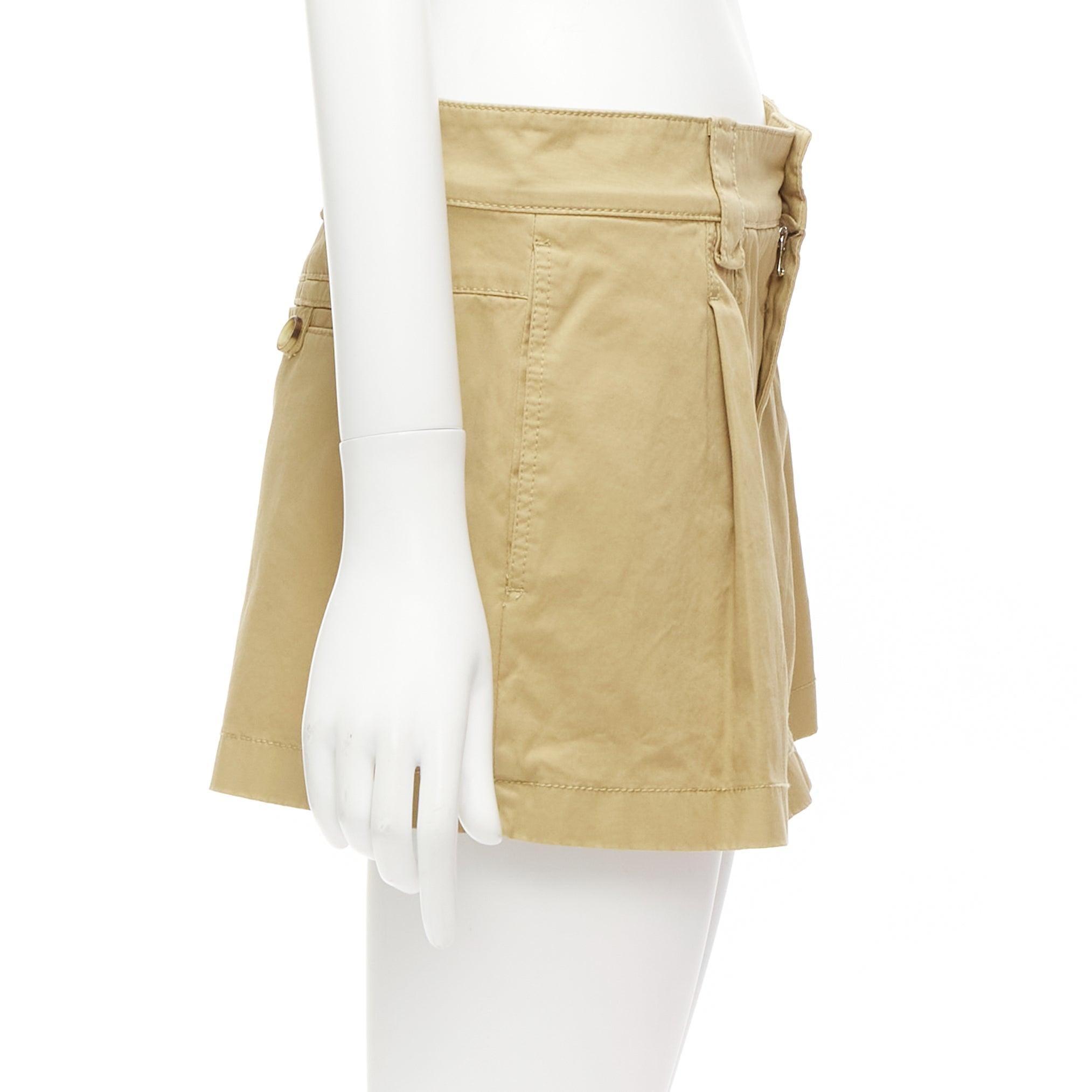 Women's RED VALENTINO beige cotton silver D ring pleated safari skorts IT38 XS For Sale