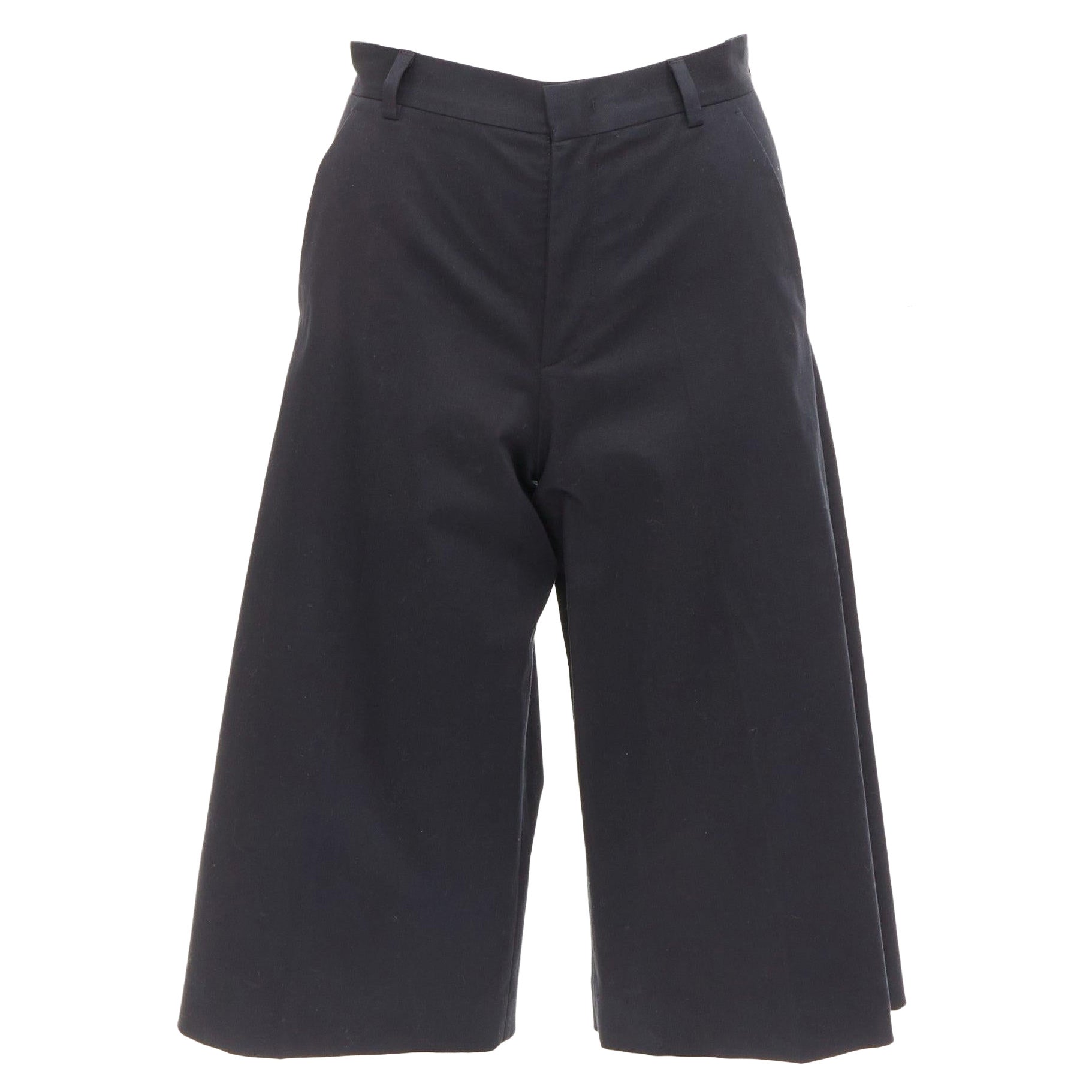 RED VALENTINO black cotton blend high waisted culottes bermuda shorts IT38 XS