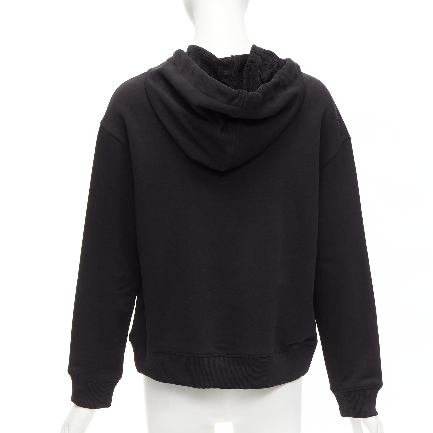 RED VALENTINO black cotton blend Love Me Not daisy print pocketed hoodie XS For Sale 1