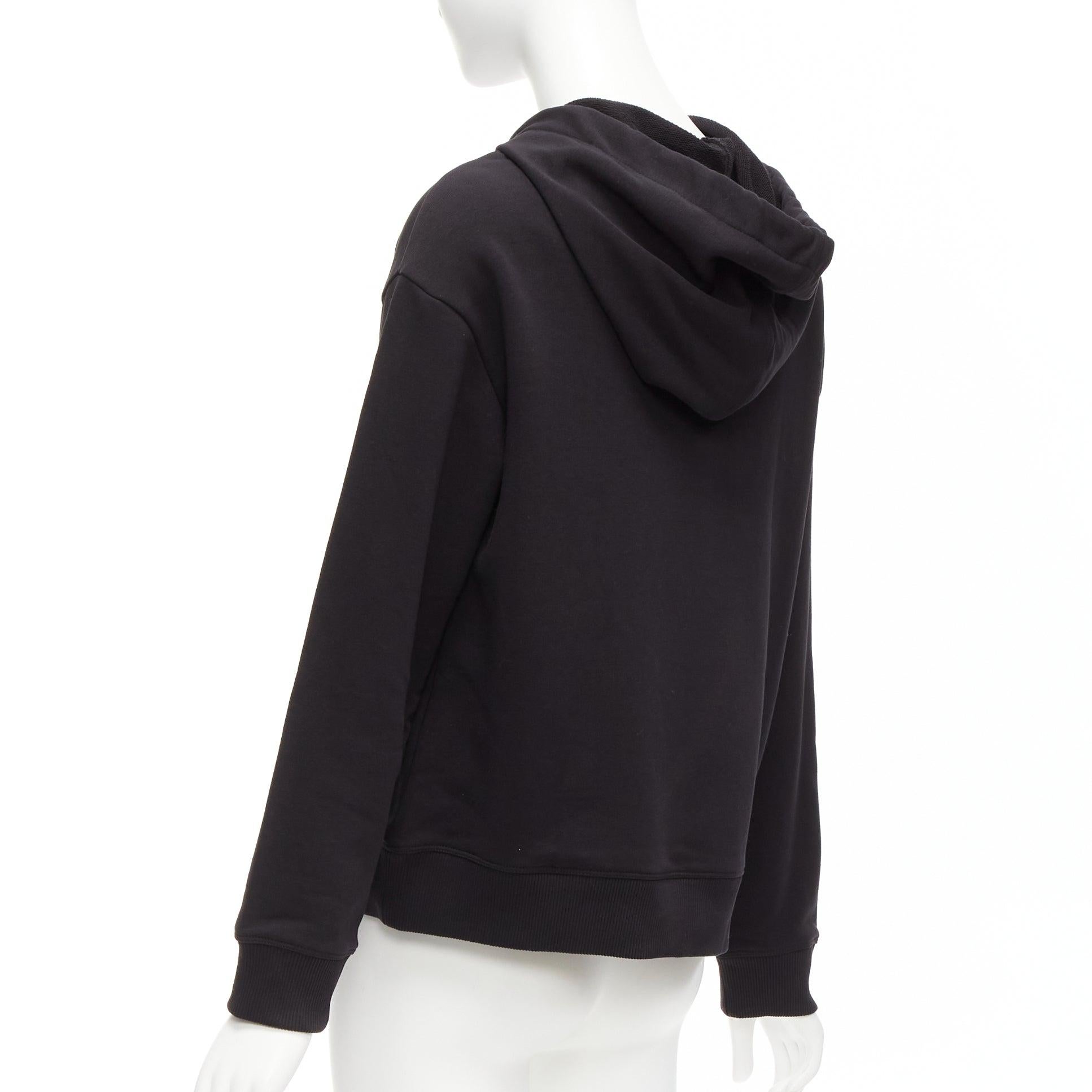 RED VALENTINO black cotton blend Love Me Not daisy print pocketed hoodie XS For Sale 2