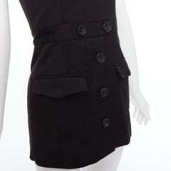 RED VALENTINO black cotton buttoned strappy cargo romper playsuit IT36 XXS