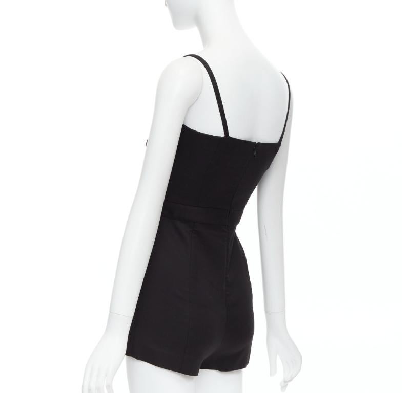 RED VALENTINO black cotton buttoned strappy cargo romper playsuit IT36 XXS For Sale 2