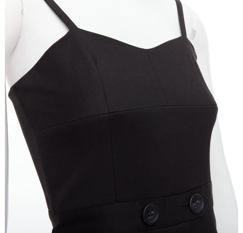 RED VALENTINO black cotton buttoned strappy cargo romper playsuit IT36 XXS For Sale 3