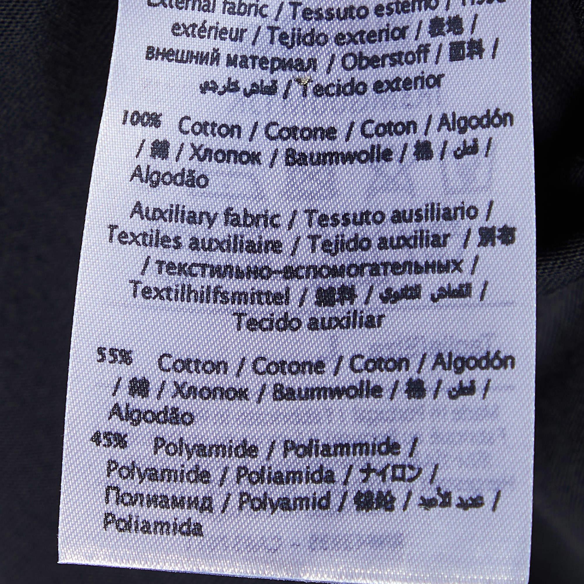 Donna RED Valentino Top nero in maglia di cotone e orlo in tulle ricamato L.L.A. in vendita