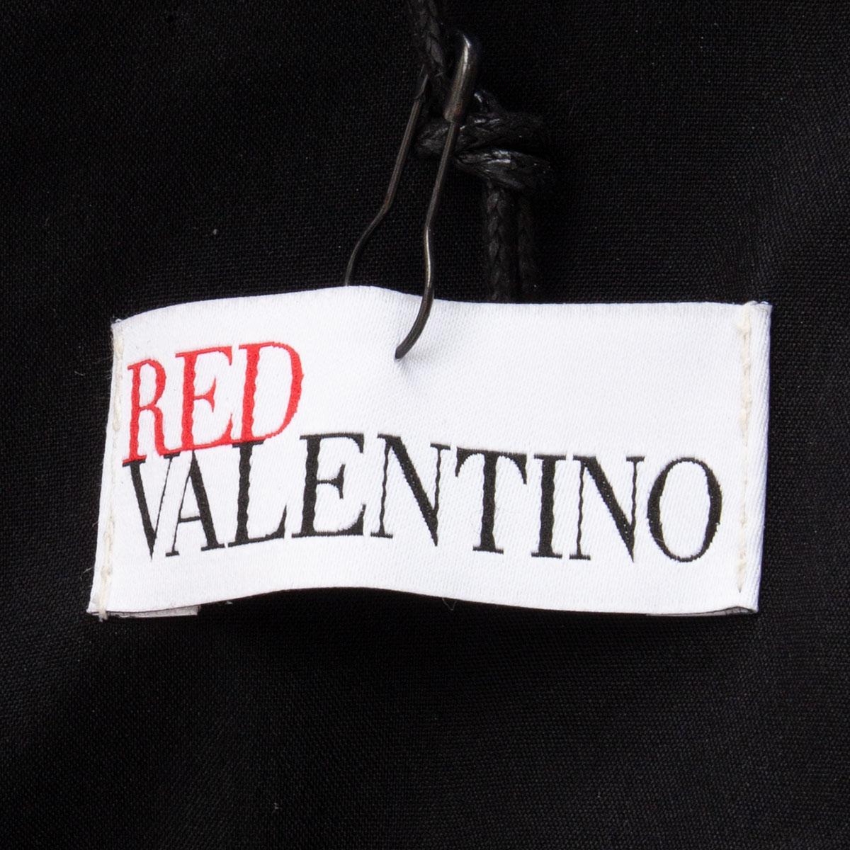 Black RED VALENTINO black cotton Pleated Sleeveless Dress 38 XS