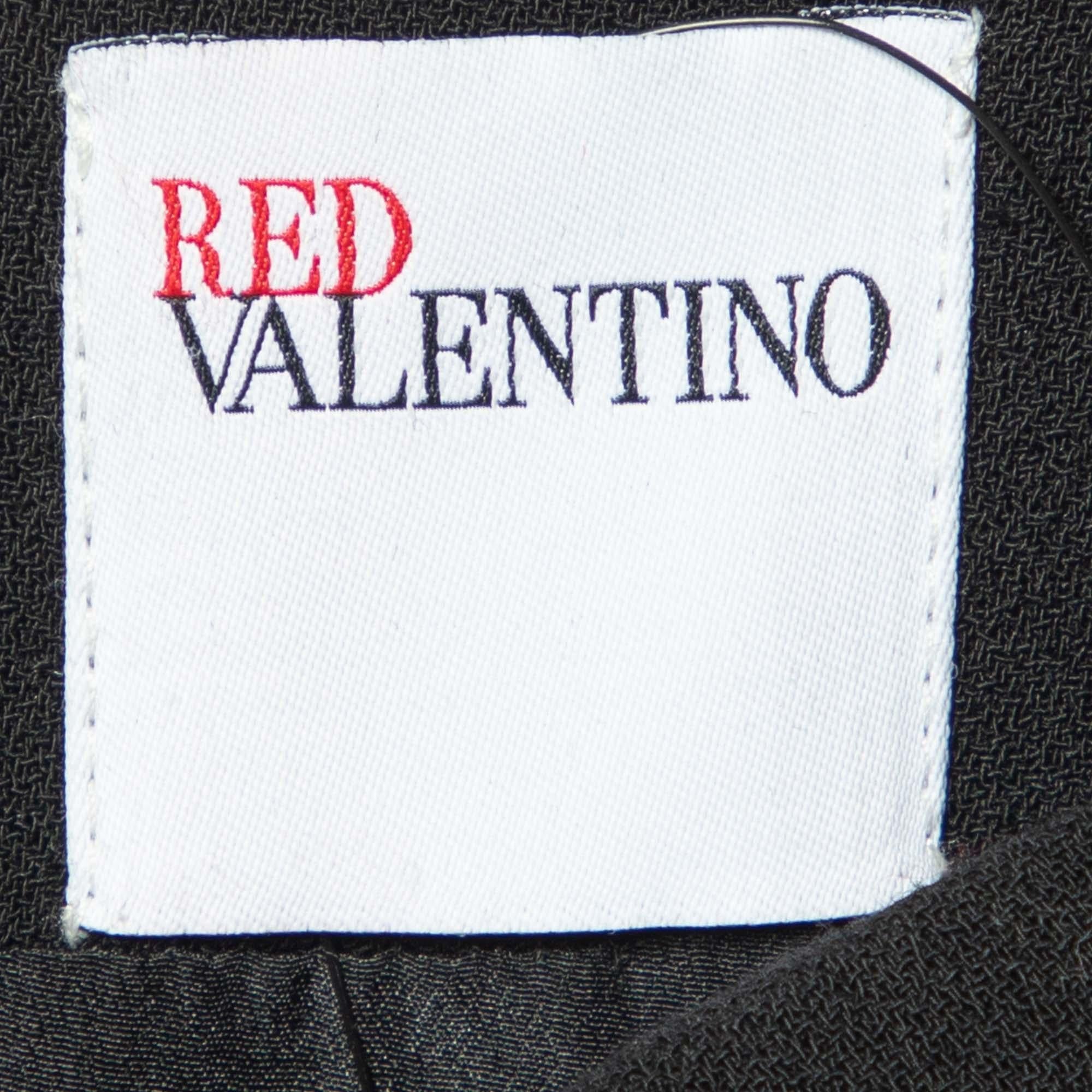 RED Valentino Black Crepe Crystal Embellished Sleeveless Dress S Pour femmes en vente