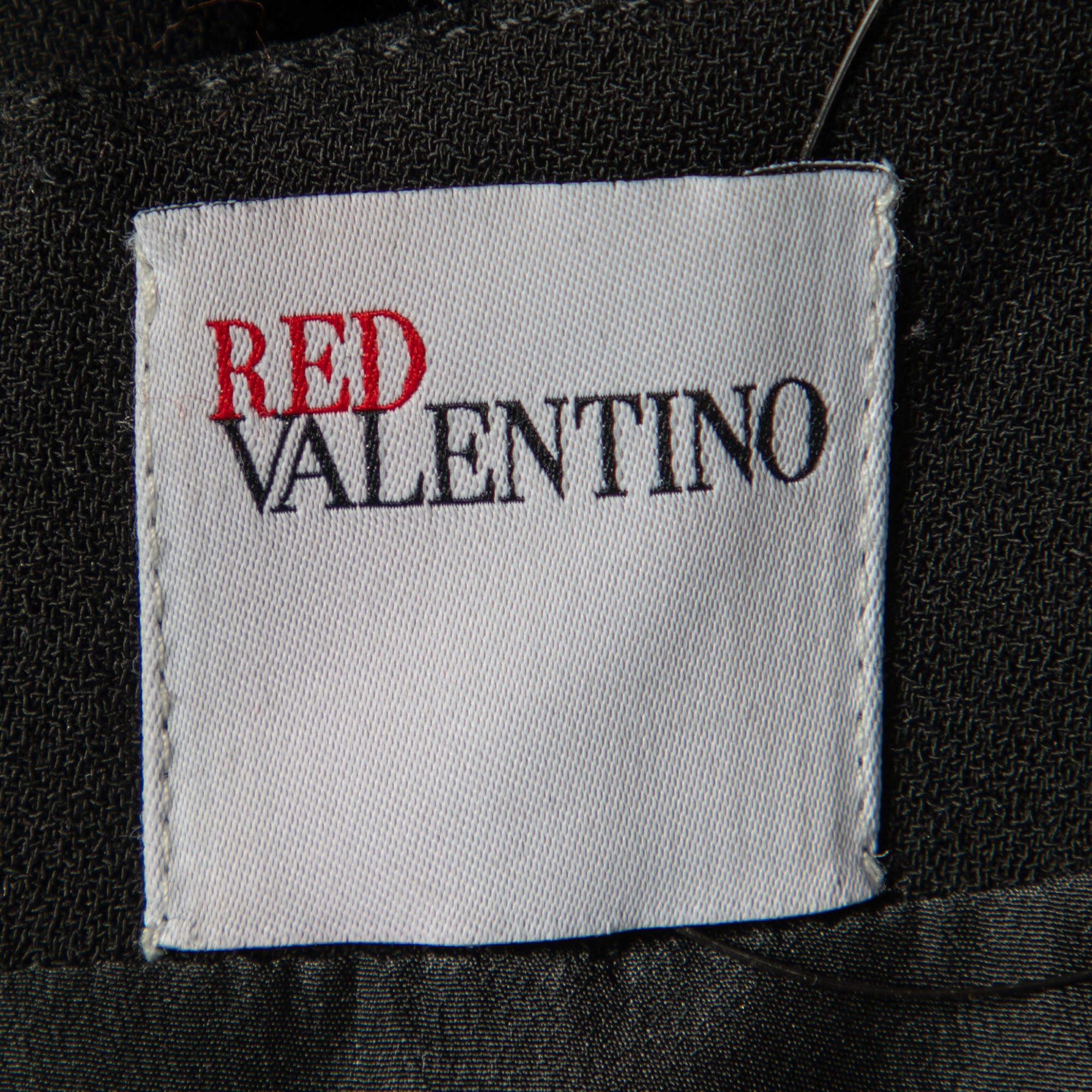 RED Valentino Black Crepe Crystal Embellished Sleeveless Dress S en vente 1