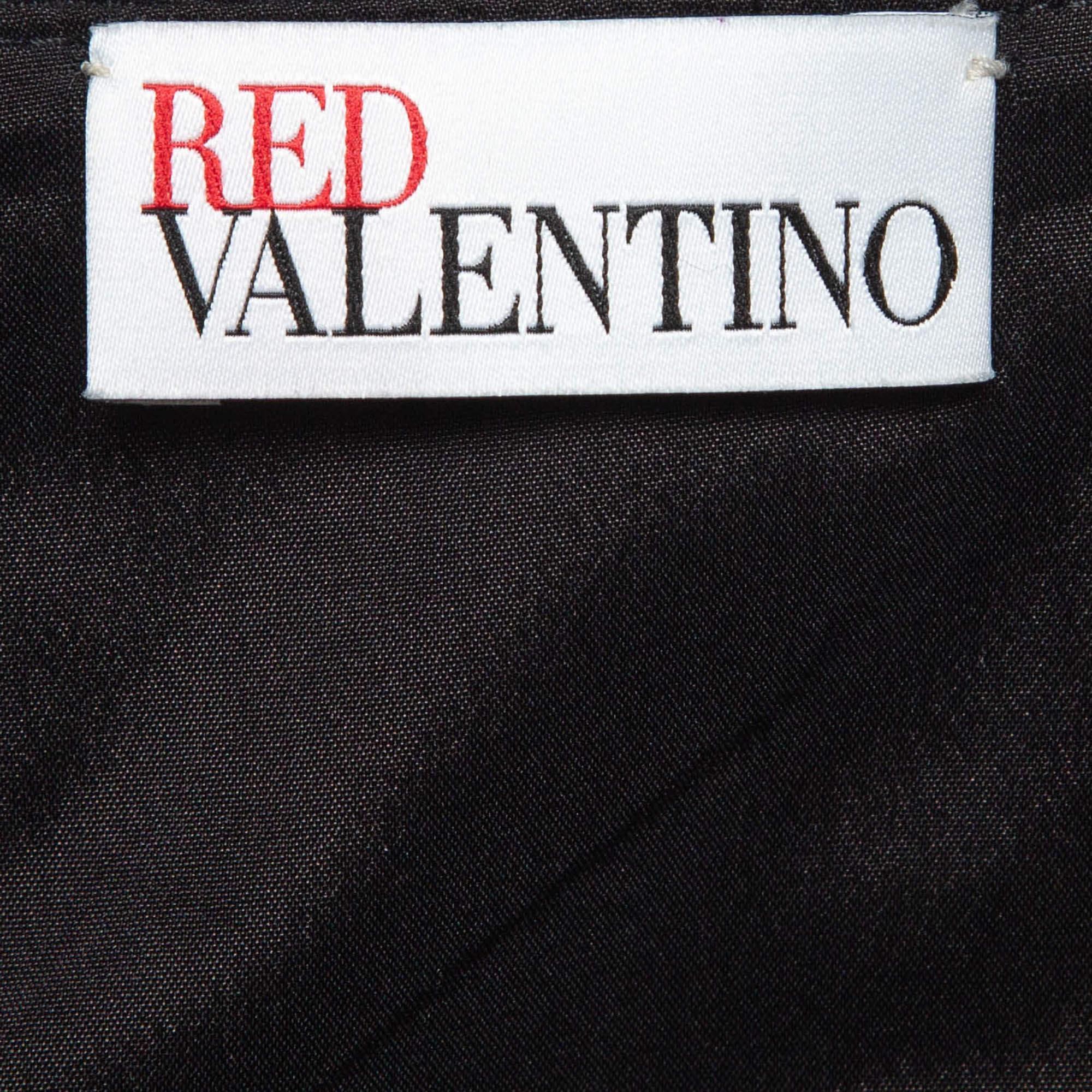 Donna RED Valentino Pantaloncini neri in crepe con dettaglio increspato S in vendita