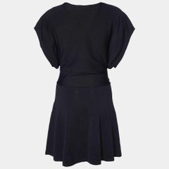 RED Valentino Black Embroidered knit Mini Dress S
