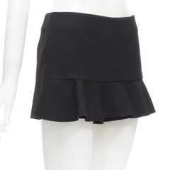 RED VALENTINO black frilly ruffle hem mid rise shorts skirts skorts IT38 XS