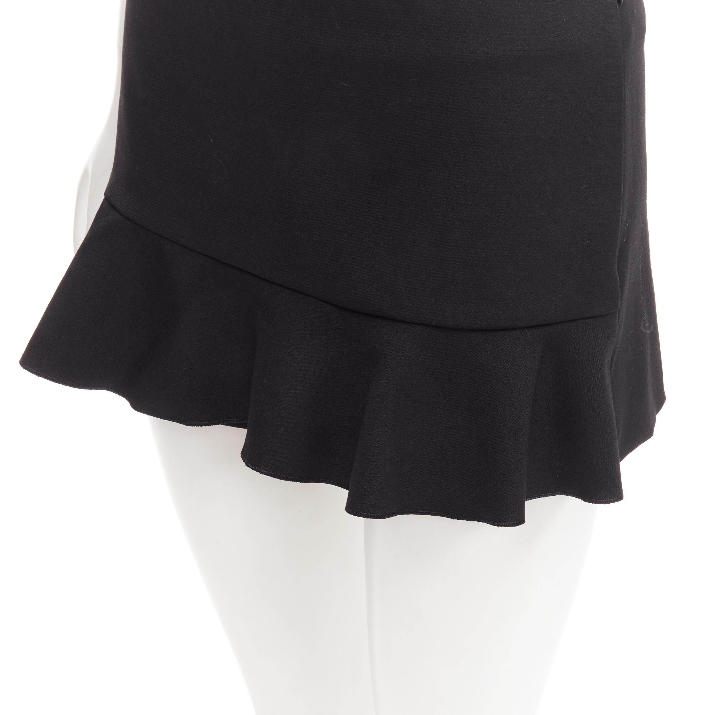 Black RED VALENTINO black frilly ruffle hem mid rise shorts skirts skorts IT38 XS For Sale