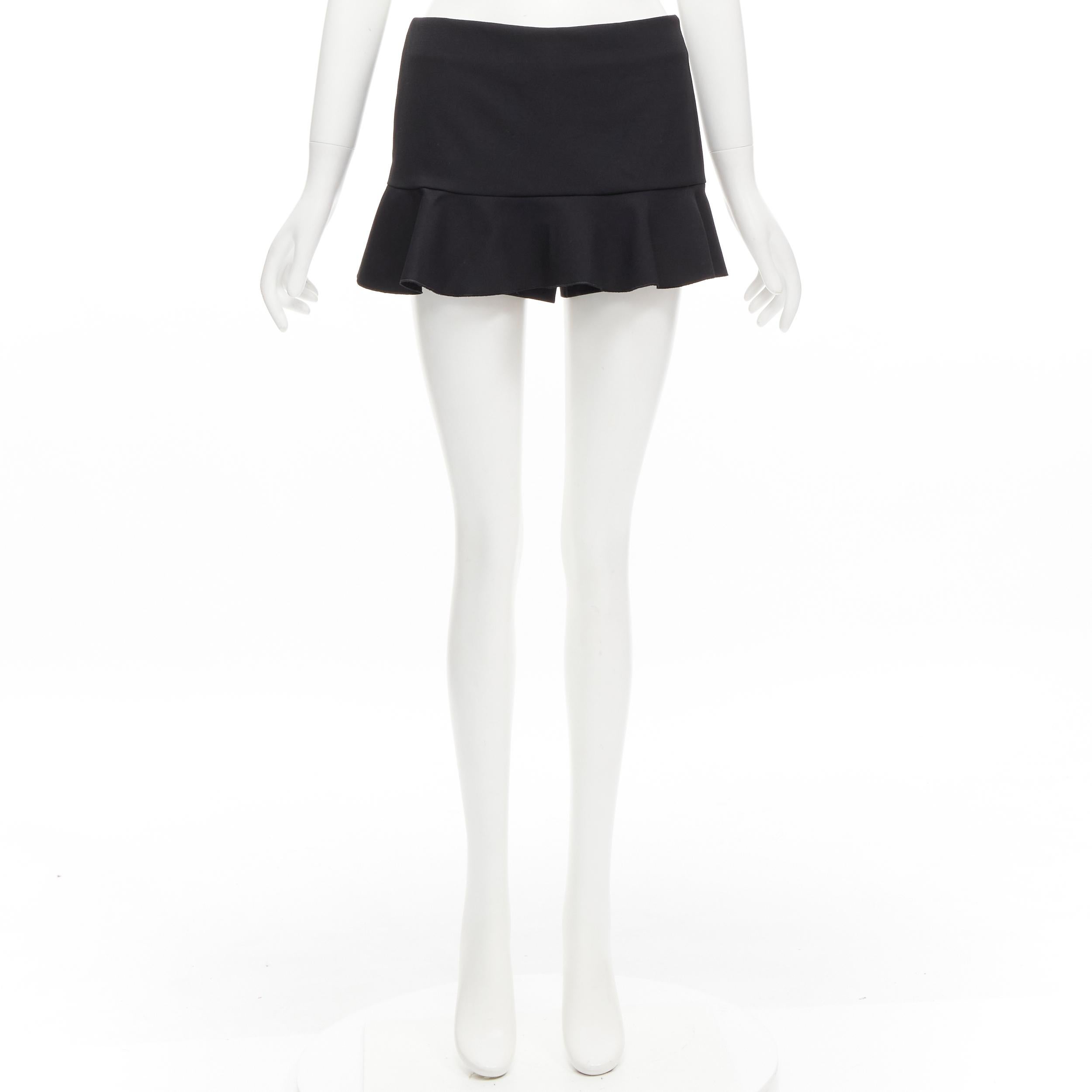 RED VALENTINO black frilly ruffle hem mid rise shorts skirts skorts IT38 XS For Sale 5
