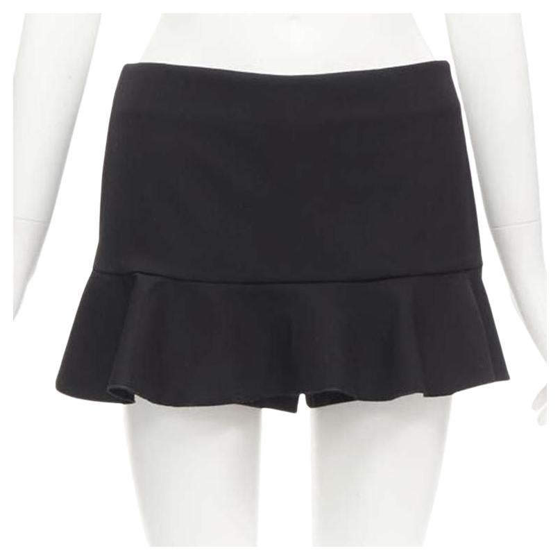 RED VALENTINO black frilly ruffle hem mid rise shorts skirts skorts IT38 XS For Sale