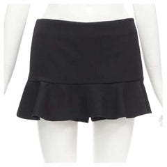 RED VALENTINO black frilly ruffle hem mid rise shorts skirts skorts IT38 XS
