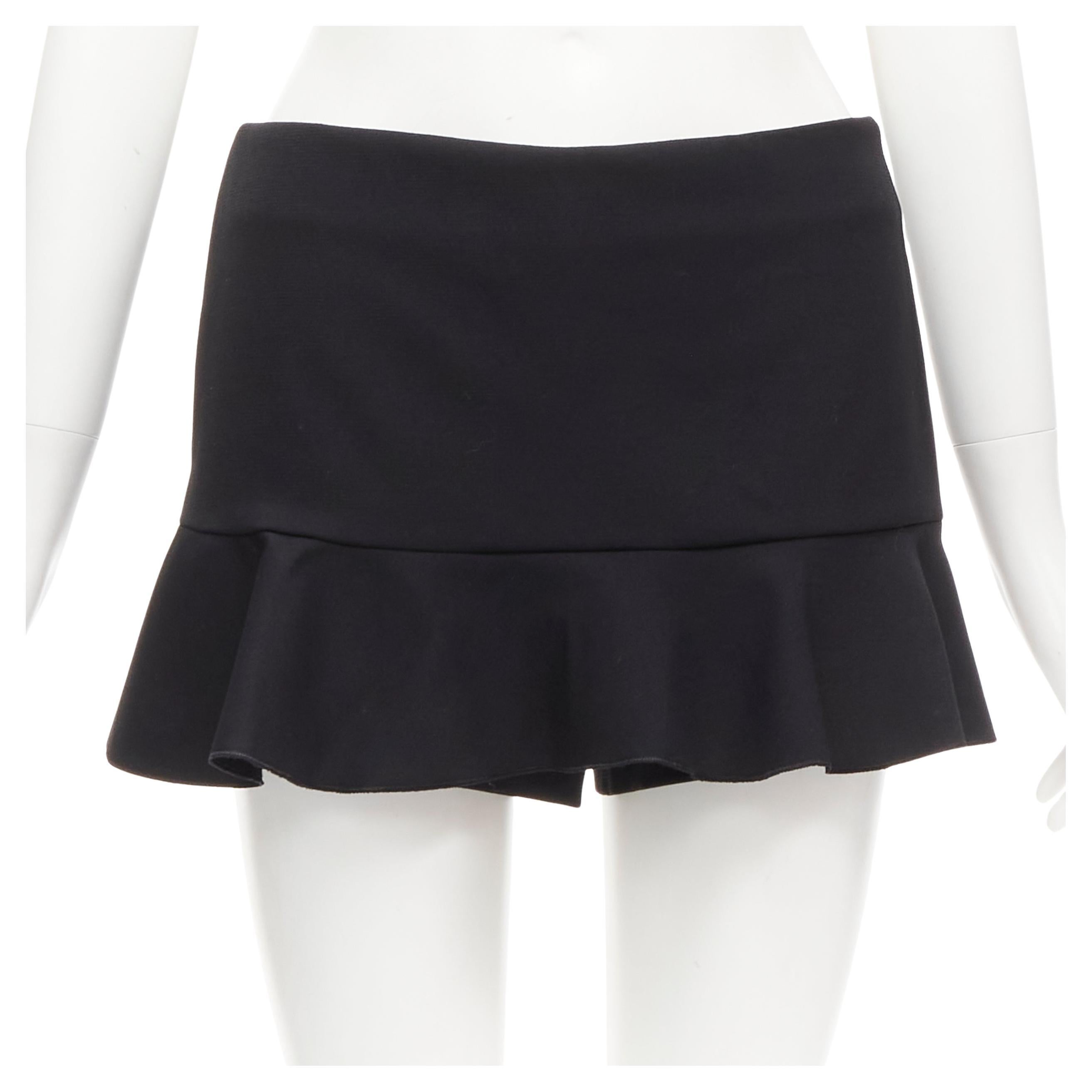 RED VALENTINO black frilly ruffle hem mid rise shorts skirts skorts IT38 XS For Sale