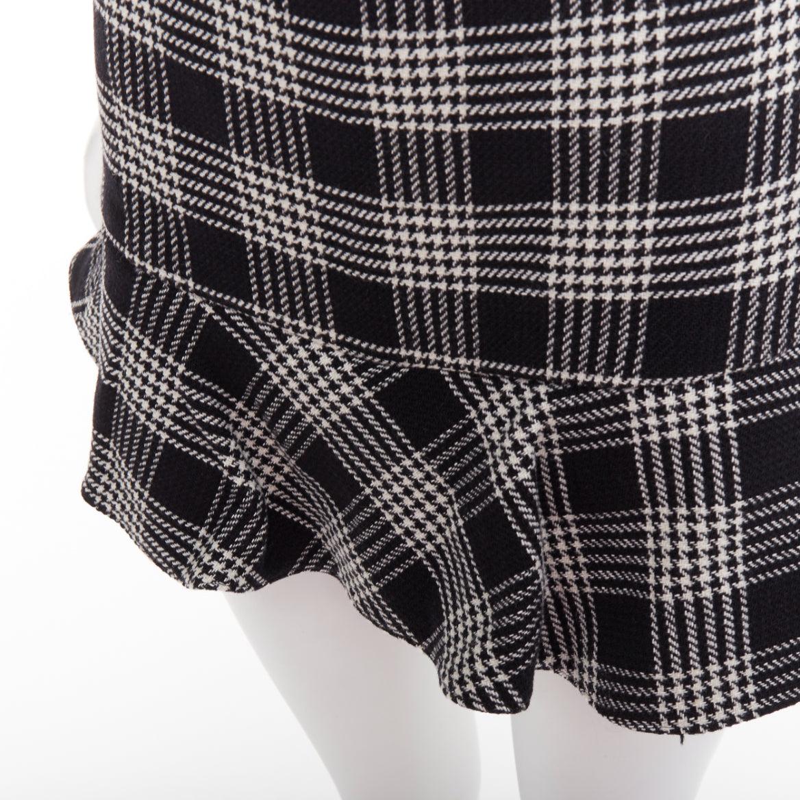 RED VALENTINO schwarz grau Hahnentritt Karo Druck Rüschen Mini Skort IT38 XS im Angebot 3