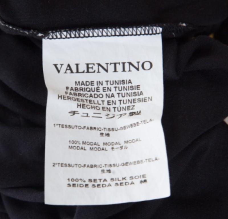 Valentino Jersey nero con dettaglio fiocco a contrasto Raw Edges Top XS In condizioni buone in vendita a Dubai, Al Qouz 2
