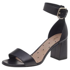 RED Valentino Black Leather Ankle Cuff Sandals Size 38 RED Valentino Black Leather Ankle Cuff Sandals Size 38