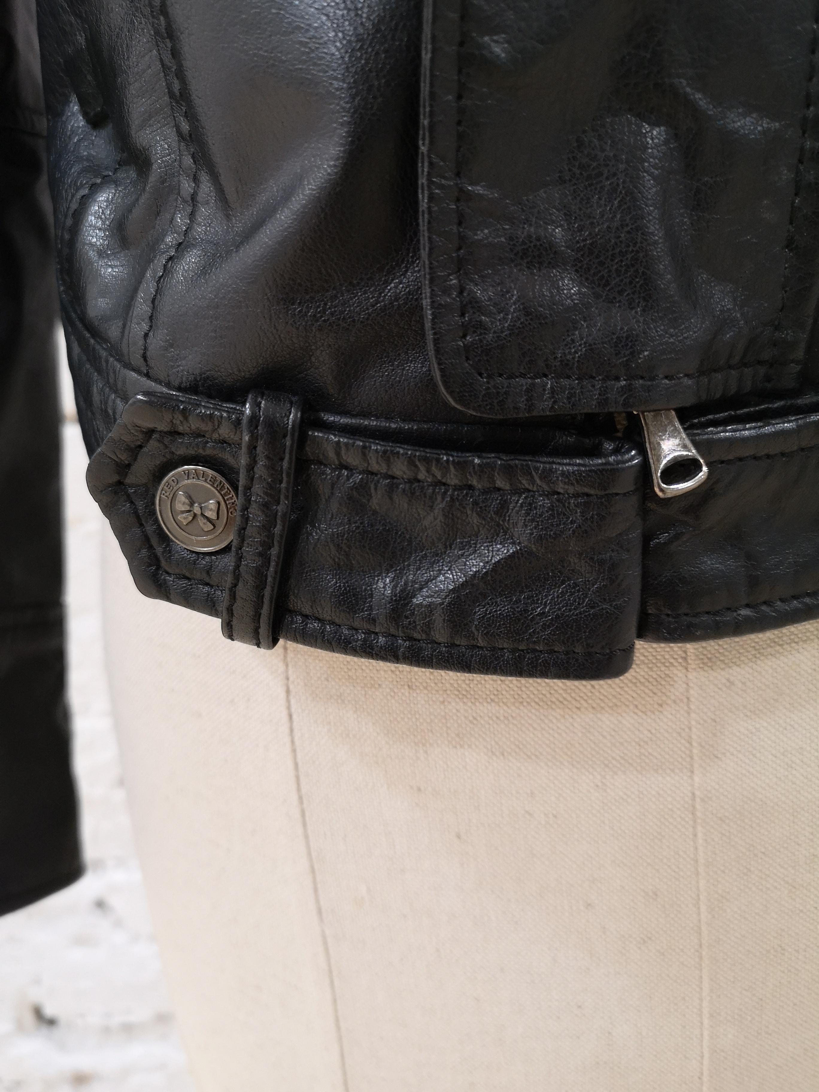 Red Valentino Black Leather Jacket In Good Condition In Capri, IT