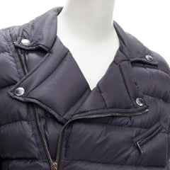 RED VALENTINO black nylon down feather padded biker jacket puffer IT40 S