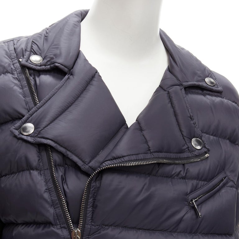 RED black nylon down feather padded biker puffer IT40 S at 1stDibs | valentino feather jacket