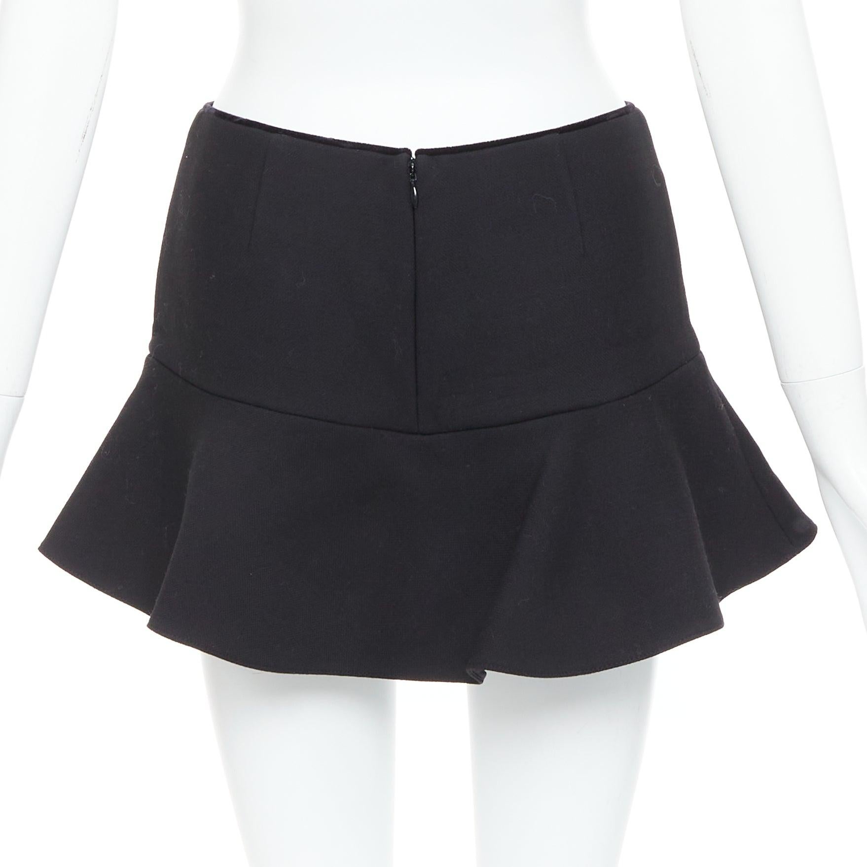 Women's RED VALENTINO black ruffle hem skort shortsIT38 XS For Sale