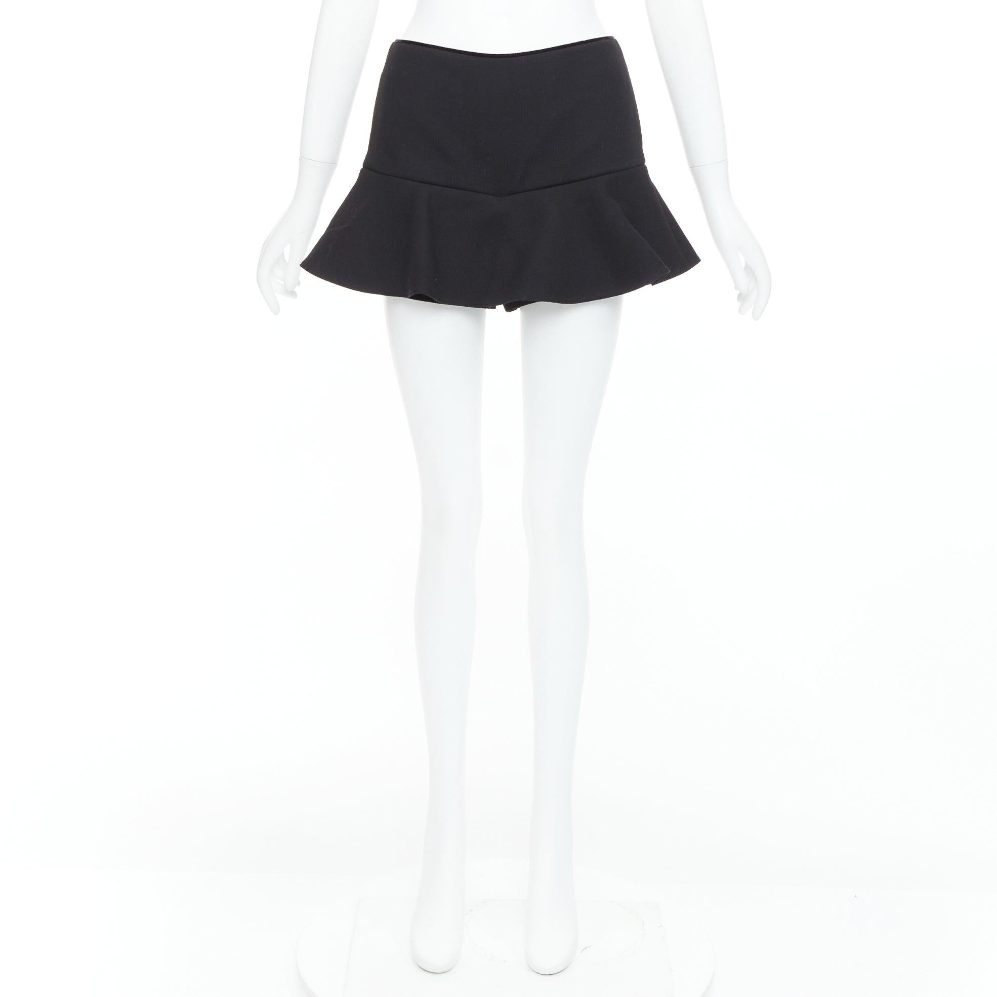 RED VALENTINO black ruffle hem skort shortsIT38 XS For Sale 5