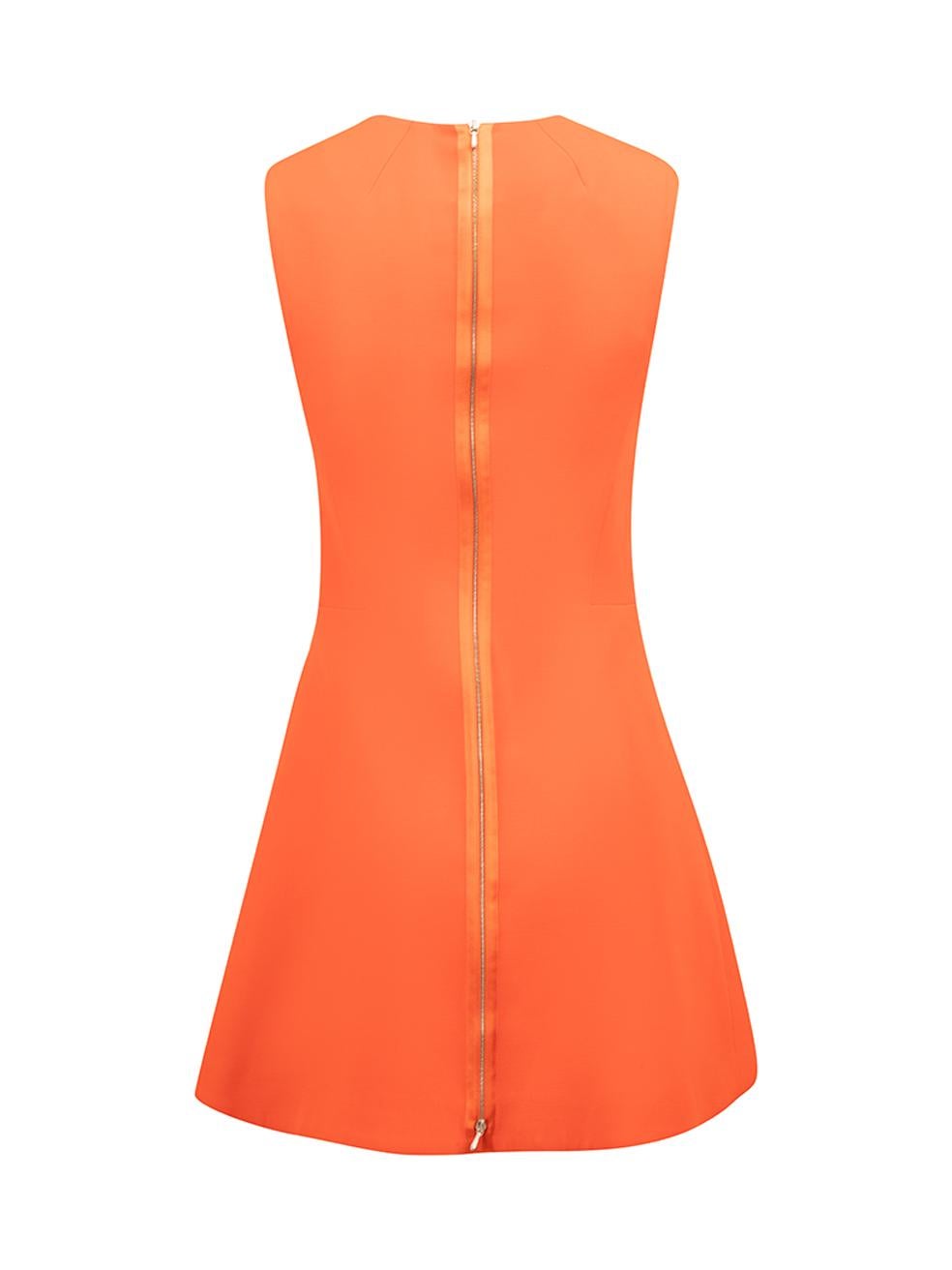 Orange Sleeveless Mini Dress Size L In Good Condition In London, GB