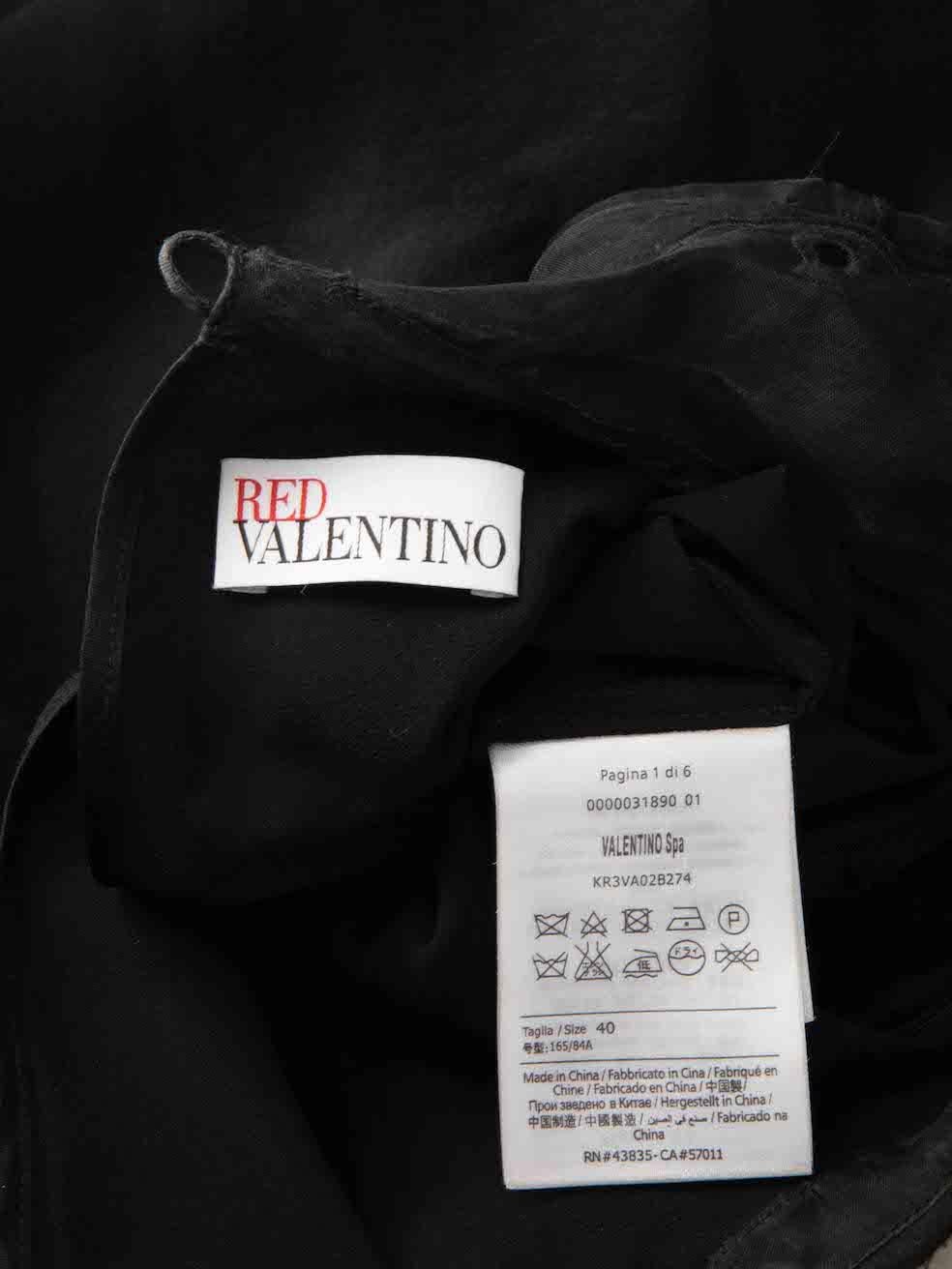 Red Valentino Black Silk Broderie Trim Sleeveless Mini Dress Size S 1