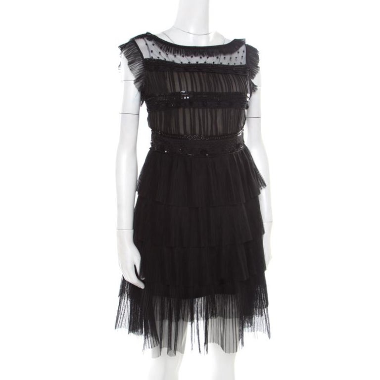 Plisse tiered dress clearance