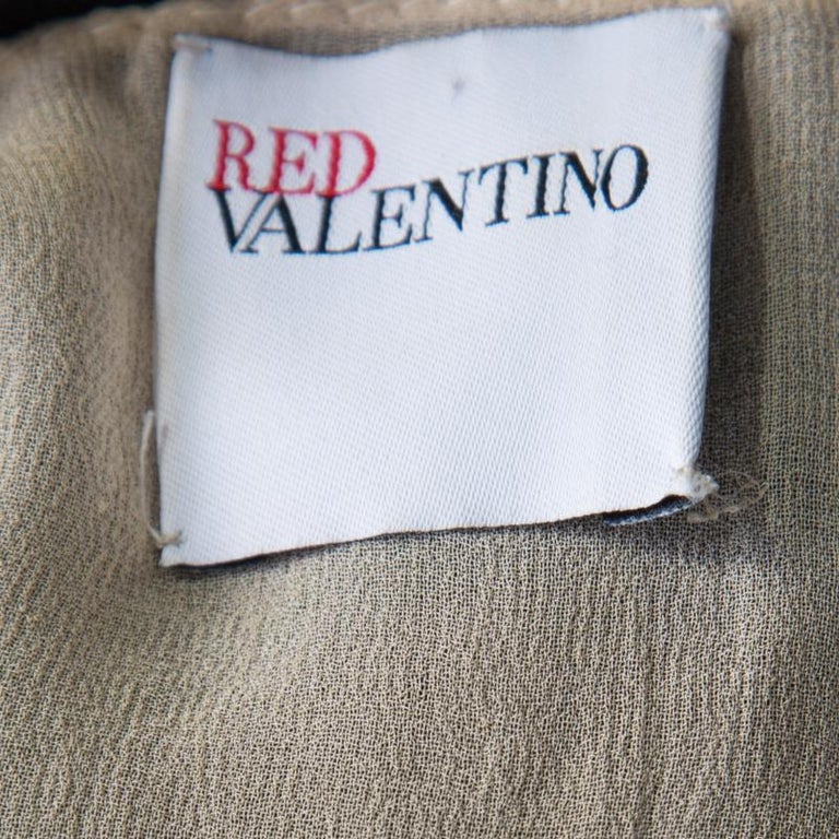 RED Valentino Black Tulle Embellished Sheer Yoke Detail Plisse Tiered ...