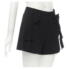 RED VALENTINO Schwarze Hose aus Viskose XL mit hoher Taille IT38 XS