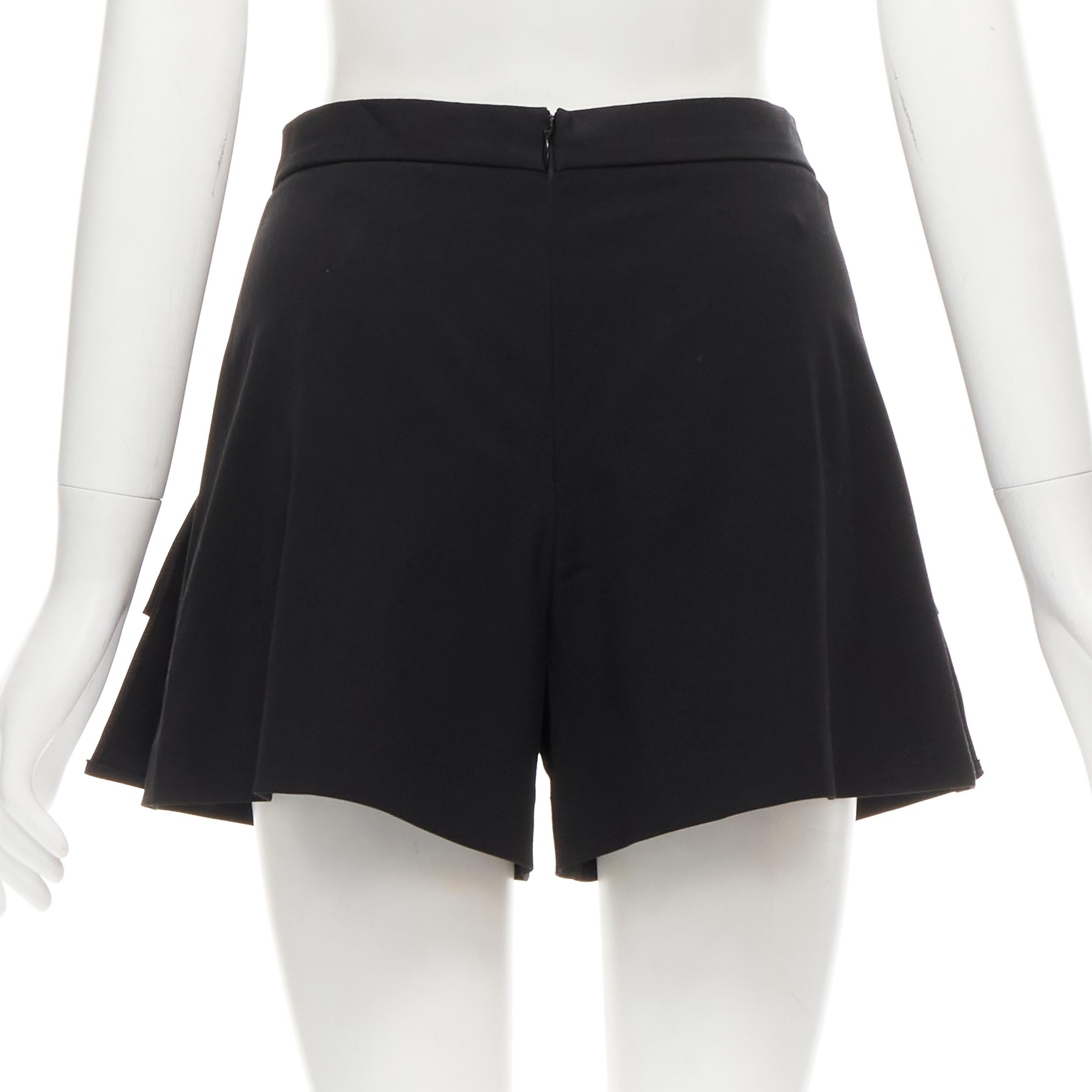 RED VALENTINO black viscose virgin wool XL bow high waist shorts IT38 XS For Sale 1