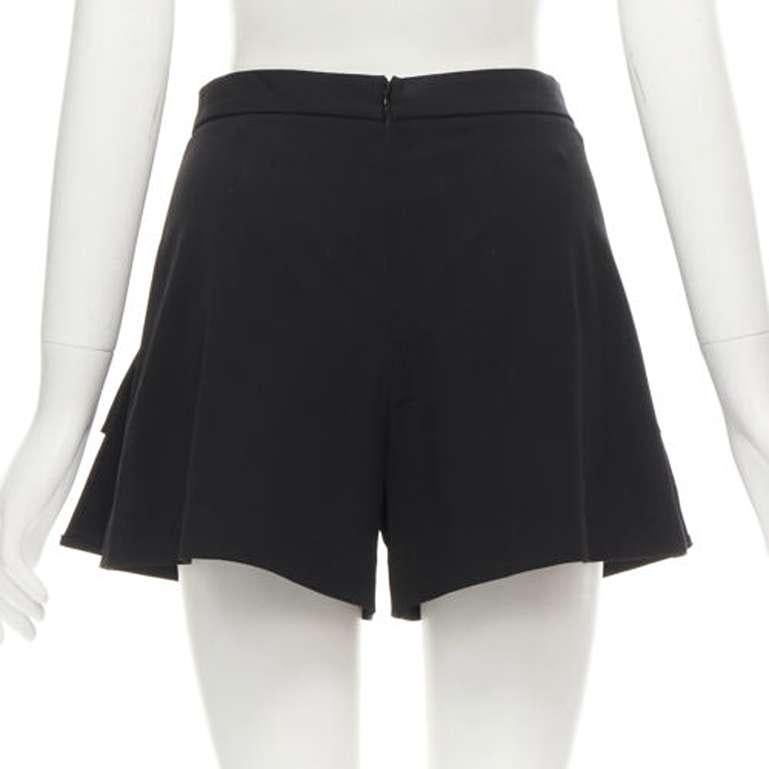 RED VALENTINO black viscose virgin wool XL bow high waist shorts IT38 XS For Sale 1