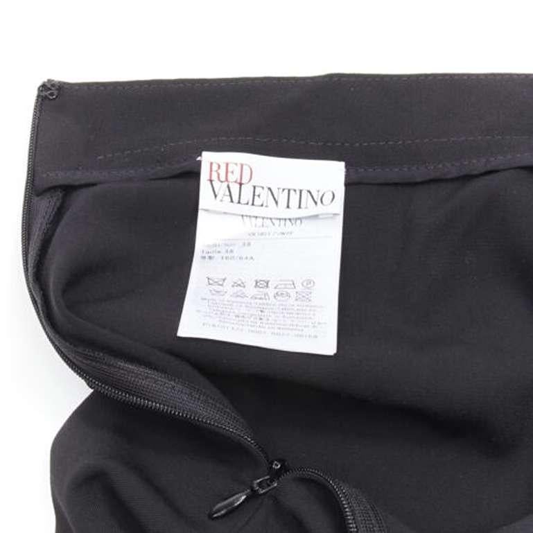 RED VALENTINO black viscose virgin wool XL bow high waist shorts IT38 XS For Sale 4