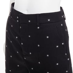 RED VALENTINO black white star intarsia wool blend mini shorts IT38 XS