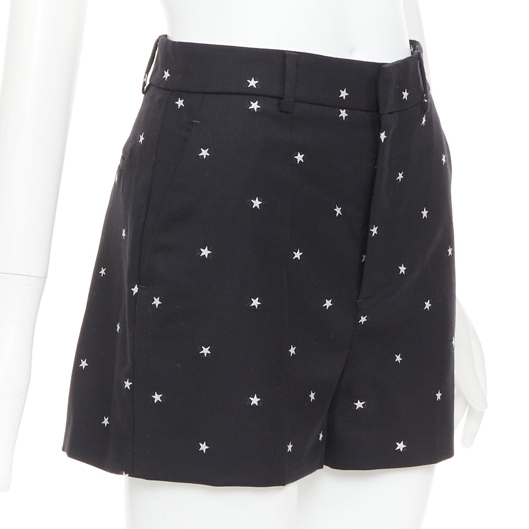 RED VALENTINO negro blanco estrella intarsia mezcla de lana mini shorts IT38 XS Negro en venta