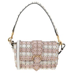 Red Valentino Blush Pink/White Leather Flower Puzzle Shoulder Bag