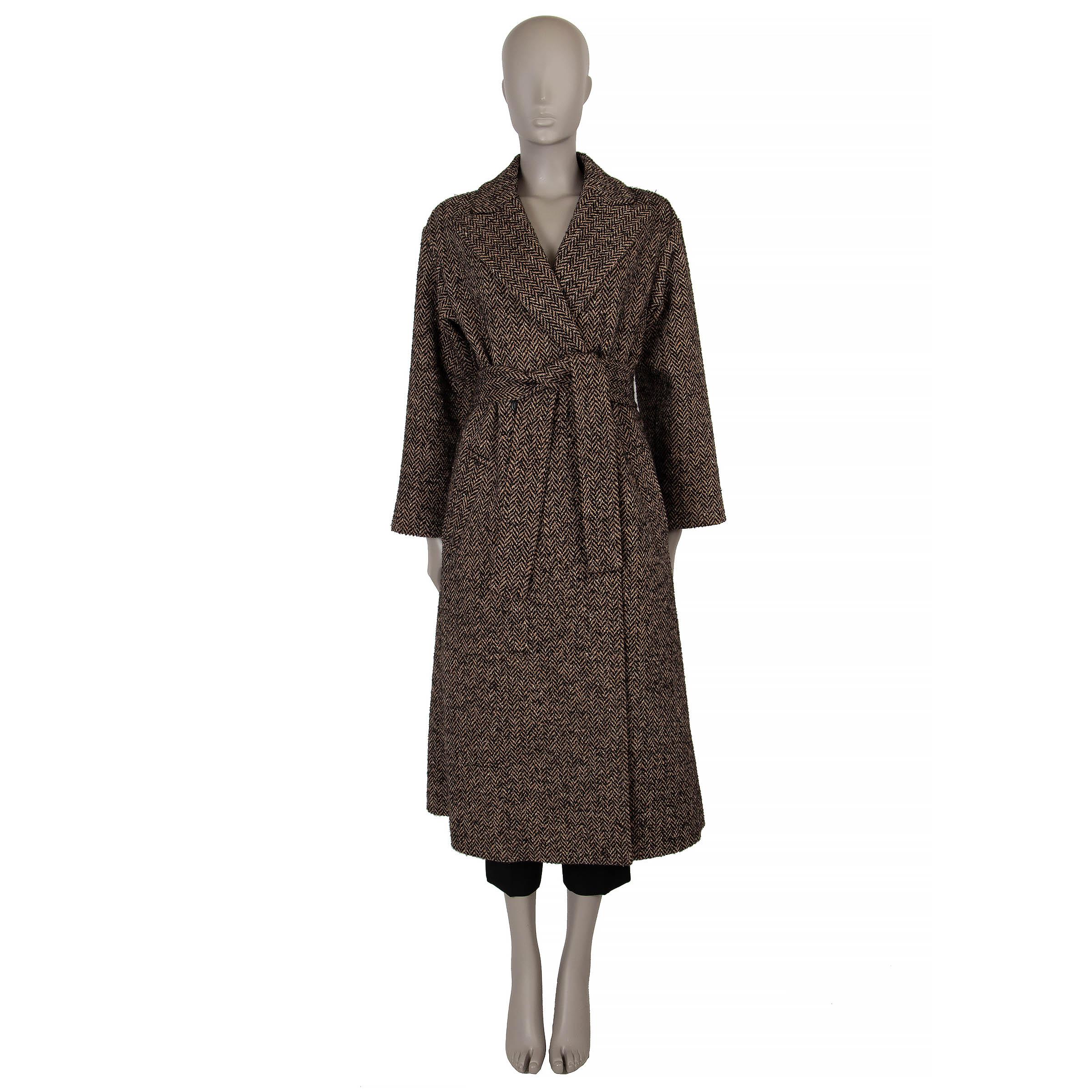 RED VALENTINO cammello e lana nera 2019 HERRINGBONE TWEED Giacca Cappotto 42 M. In condizioni ottime in vendita a Zürich, CH