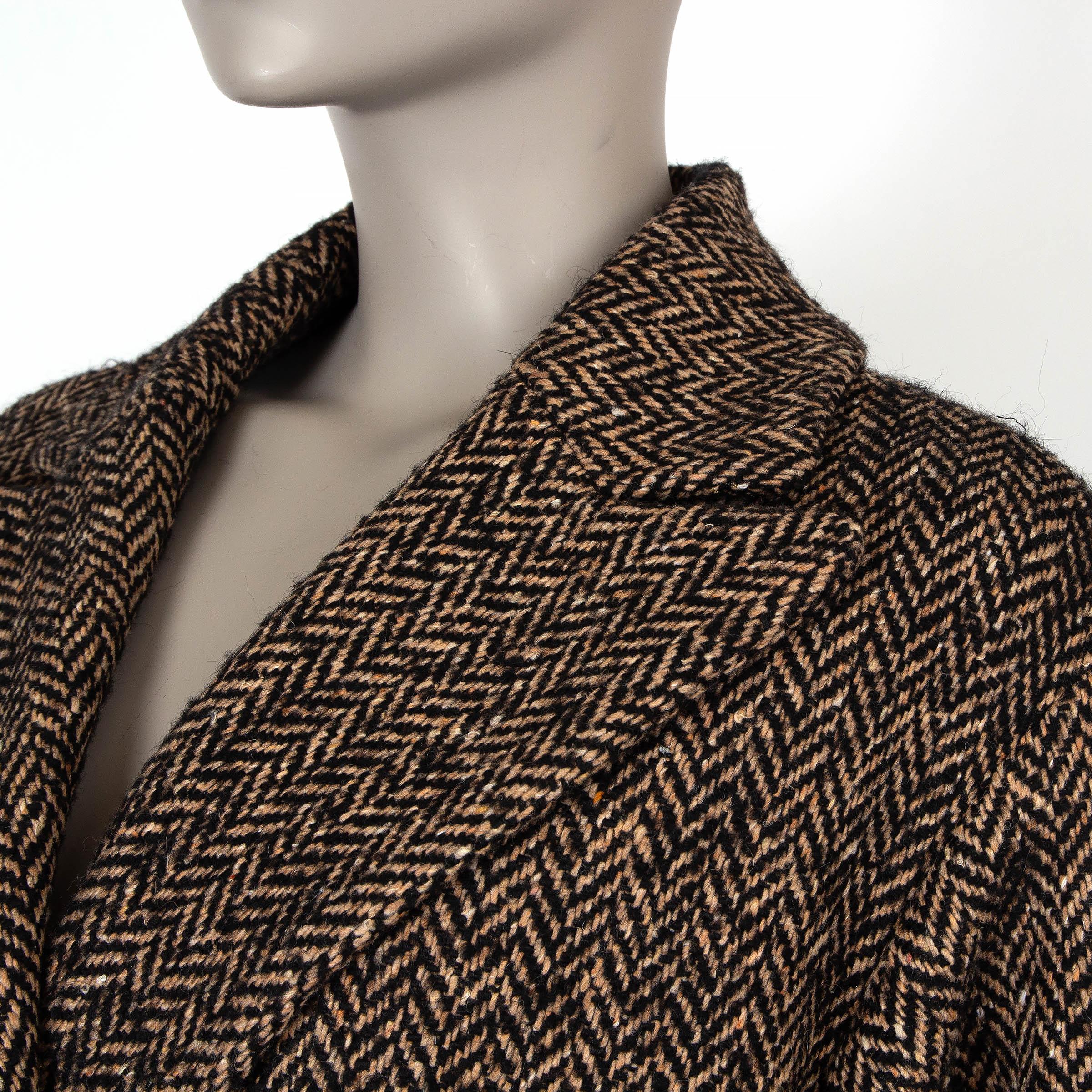 Donna RED VALENTINO cammello e lana nera 2019 HERRINGBONE TWEED Giacca Cappotto 42 M. in vendita
