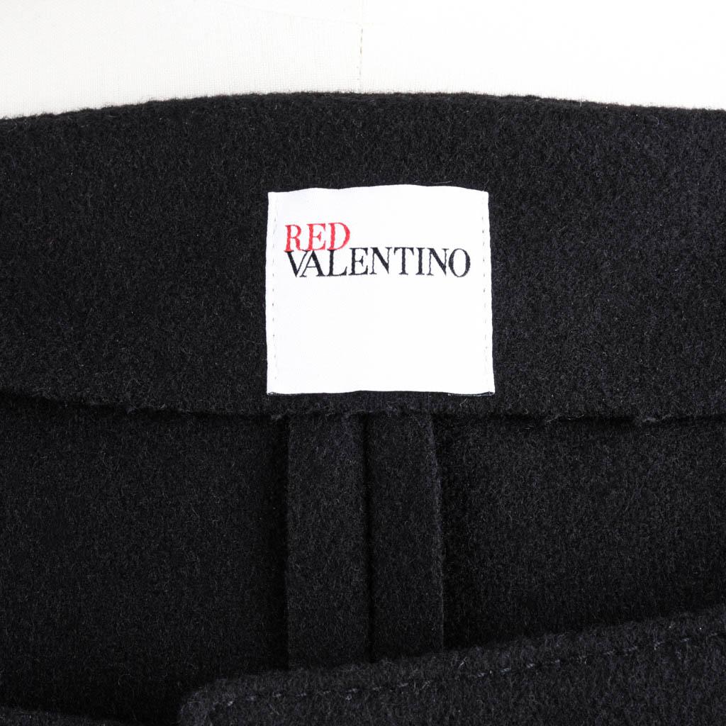 RED VALENTINO coat jet black chic 3/4 sleeve bold bow  40 6 7