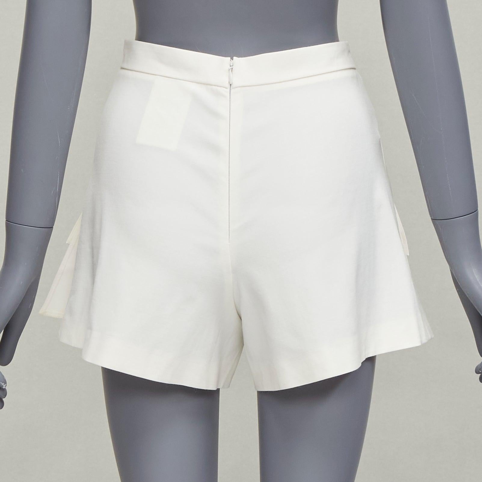 RED VALENTINO cream ribbon bow detail pockets wide shorts IT36 XXS For Sale 1